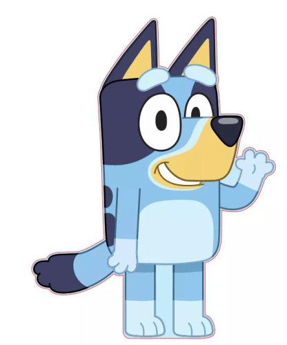 Bluey perro Almohada 33x25 azul peluche Jerry Telas azul