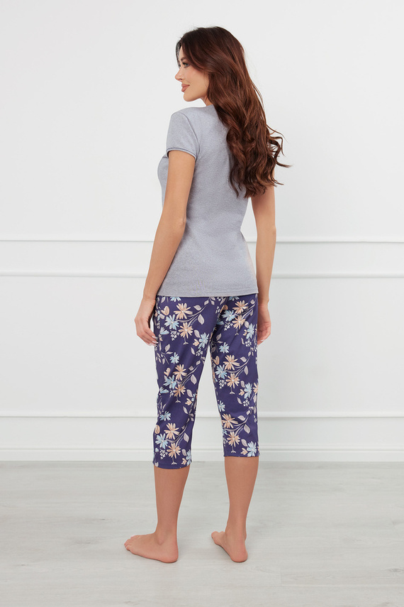 Pijama Pulia Mujer manga corta, pantalón 3/4 Moda Italiana - melange/estampado