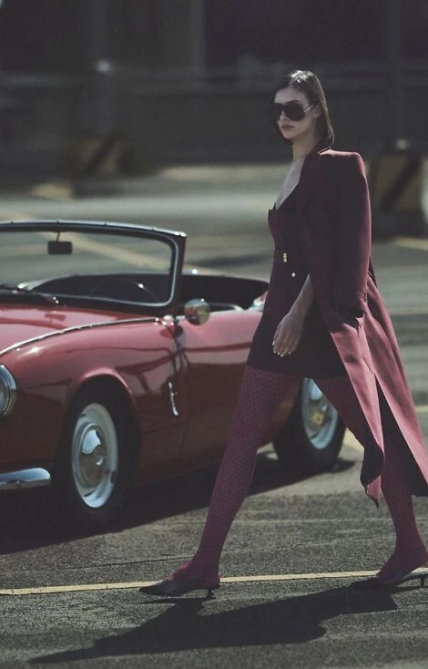 1233 Cherie Leotardos Gabriella 60 den burdeos - motivo corazón, 3D