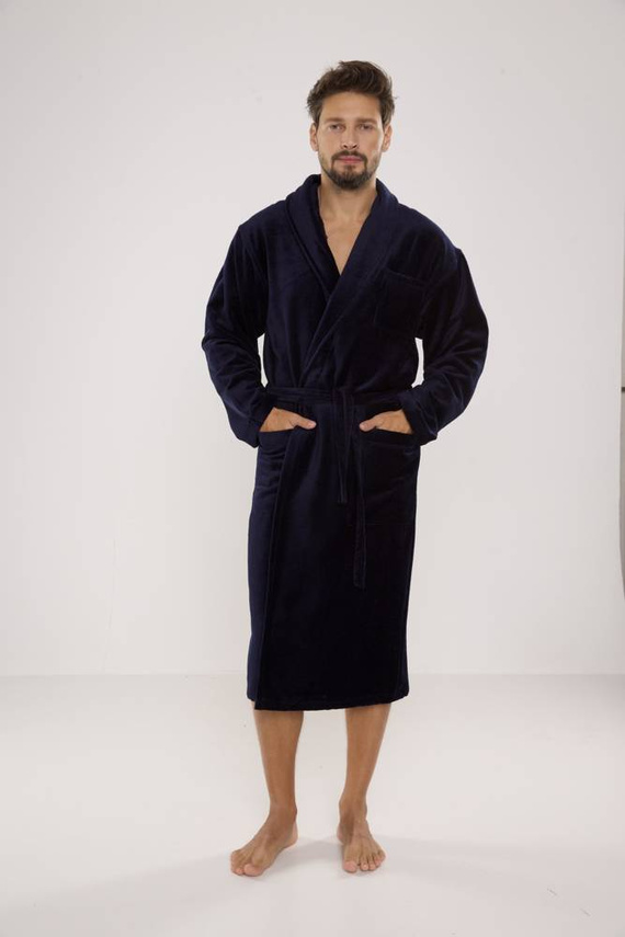 803 / 819 Bata de hombre de rizo doble Forex - todo azul marino (azul oscuro)