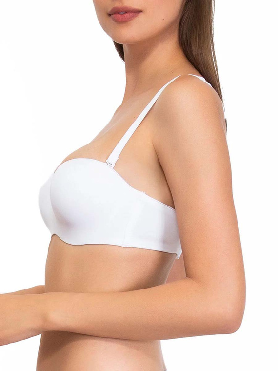 1580 Sujetador push-up Fantastic - bandeau, microfibra Sielei blanco