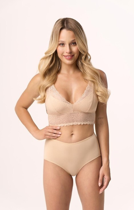 bbl 214 Babell bragas - beige , algodón, talle alto, cordón en la espalda