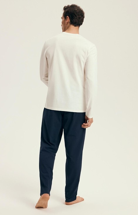 43475 Loji Pijama Henderson Core blanco para hombre - conjunto algodón estampado montaña