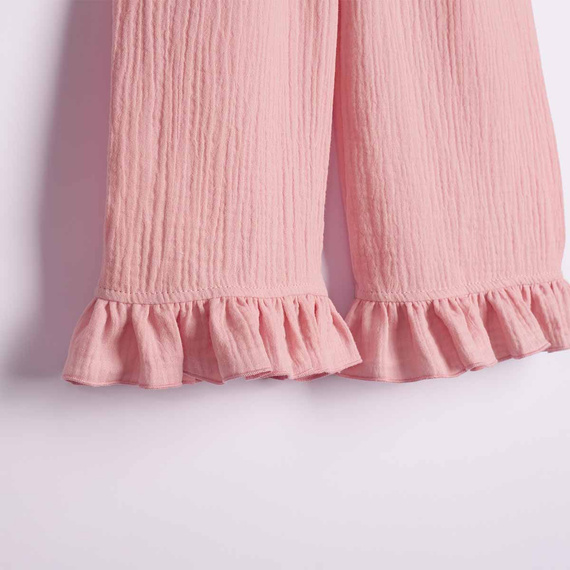 Pantalones para niña Nicol 224331 muselina 100% algodón anchos de verano - rosa