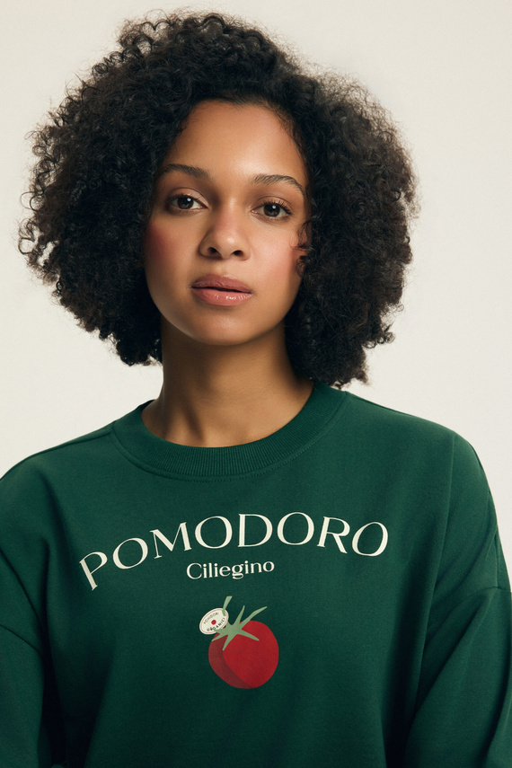 Sudadera mujer Dessie Henderson de algodón, ligeramente afelpada, con estampado