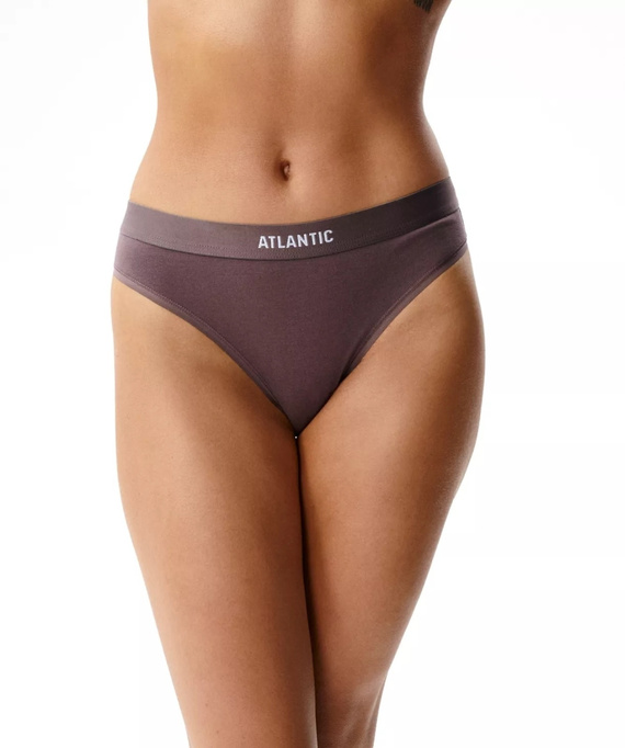 Atlantic 3CLP-012/Z26 Sport Braguitas de Algodón para Mujer 3-Pack Cintura Ancha rosa-marrón claro