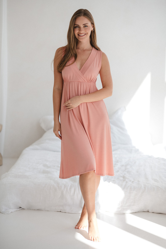 Star Light Camisón de embarazo y lactancia rosa hierba Milk&Love- viscosa de bambú | Comodidad y feminidad