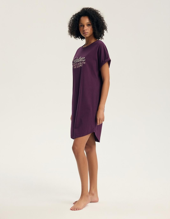 Camisón Henderson 45404 Galla Morado 100% Algodón Manga Corta