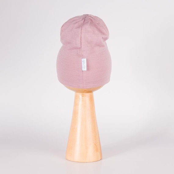 229100 Nicol Gorro Merino 100% lana infantil de doble capa - rosa polvo