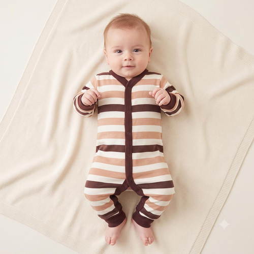 227033 Nicol BENEK Pijama enterizo sin pies 100% algodón rayas para niño