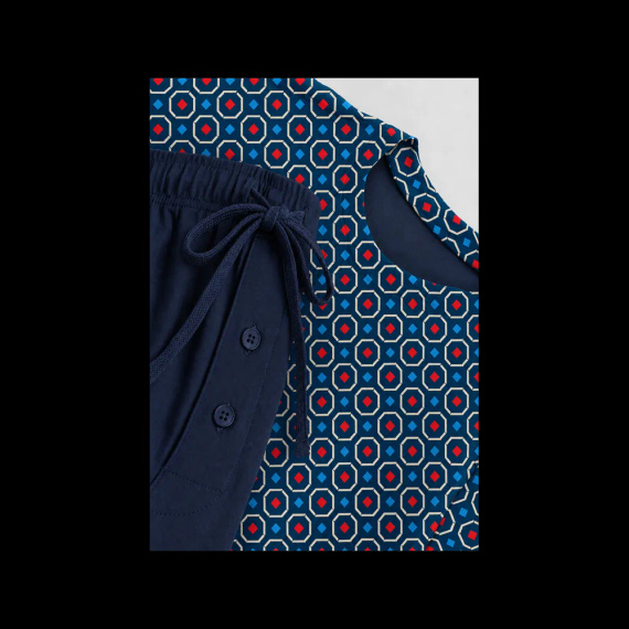 Sesto Senso 2723/12 Granat Pijama corta de hombre de algodón 100% algodón