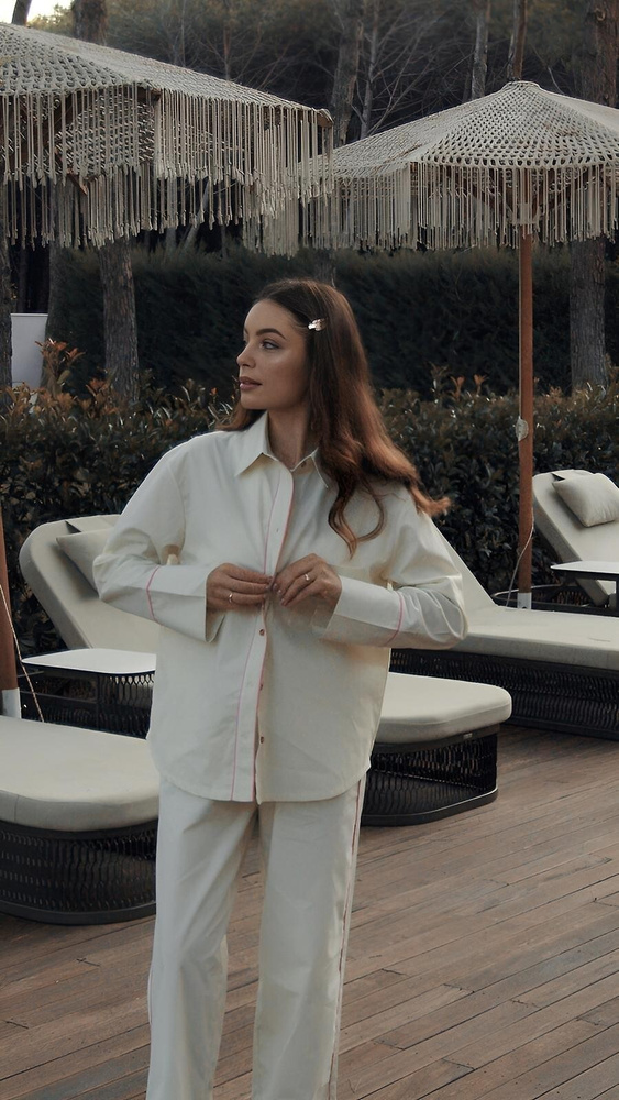 Pijama mujer Sensis Raven lima – algodón, camisa con botones y pantalón