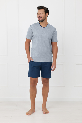 Pijama hombre Devon Italian Fashion algodón manga corta melange