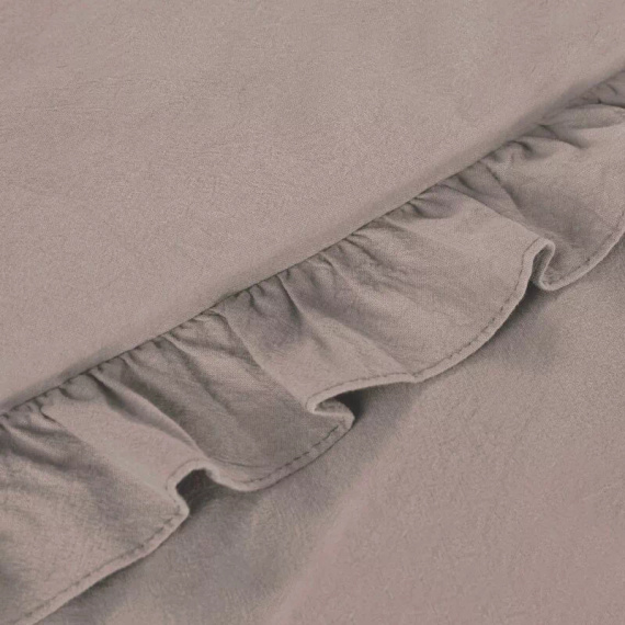 Ropa de cama de algodón con volante Eurofirany 100% algodón con cremallera color polvo
