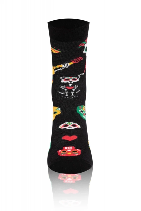 S134D Muerto Calcetines largos Moda Italiana - negro