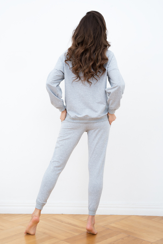 Parma Ladies conjunto manga larga, pantalón Italian Fashion - gris