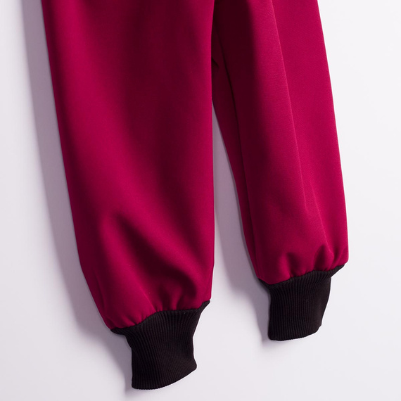 Nicol Pantalones 229051 softshell infantiles con forro polar, cintura alta y puños - burdeos