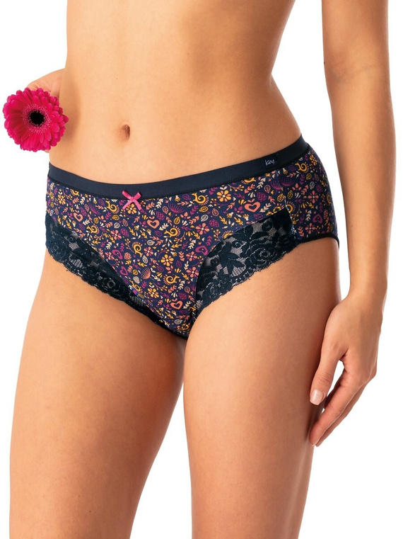 Braga de mujer Key LPC 760 rosa azul marino - algodón, cómoda, lote de 2 piezas