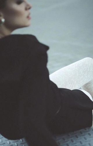 1235 Medias Perse Gabriella ecru- ornamento 60 den, tecnología 3D