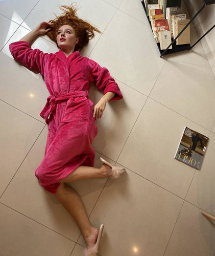 628 Albornoz largo de mujer Abigail Forex - frambuesa