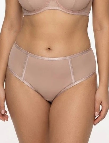 Braguitas brasileñas Azal Zoja beige de malla transparente invisibles bajo la ropa