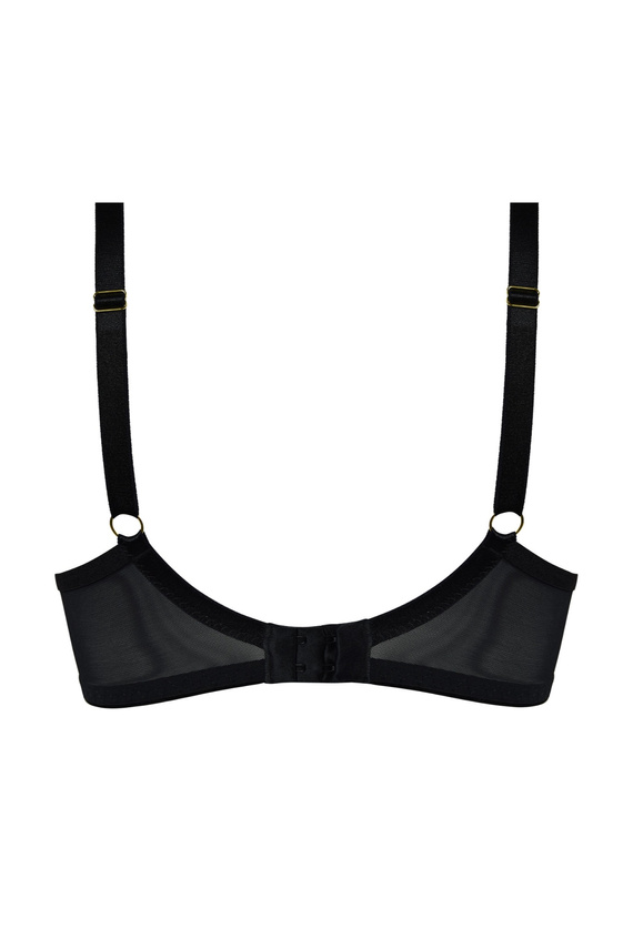 19252 Mediolano Spider Sujetador Suave - Sensual, Encaje Negro | Tiras decorativas en forma de telaraña | Ideal para bustos grandes