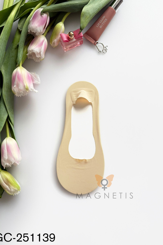 Calcetines invisibles bailarina Magnetis GC-251139 algodón silicona beige