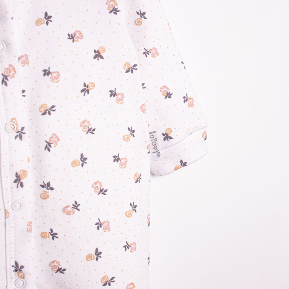 220032 Pijama enterizo para bebé Nicol 100% algodón manga larga con estampado floral delicado