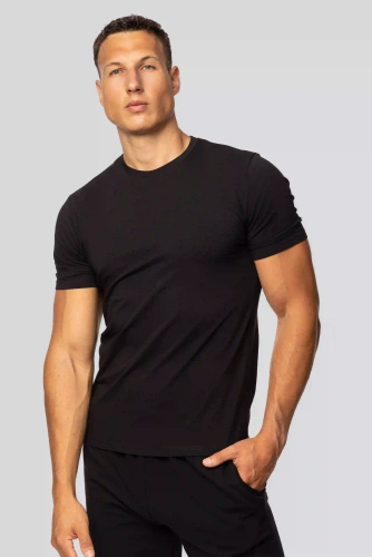 Camiseta de hombre Urban de algodón negro- Corte clásico, alta calidad, flexibilidad, comodidad durante todo el día
