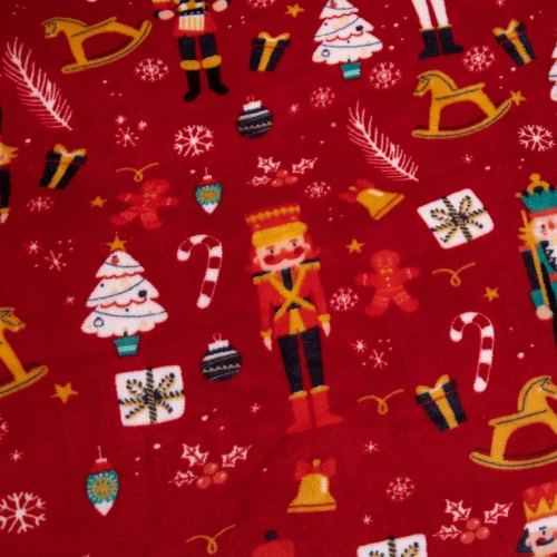 Feliz Navidad acogedora ropa de cama de oso de peluche rojo Spod Igły i Nitki- 210gsm microfibra de felpa