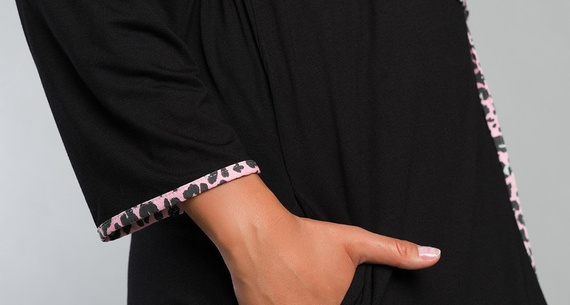 Eila Bis Albornoz manga 3/4 Moda Italiana - estampado leopardo