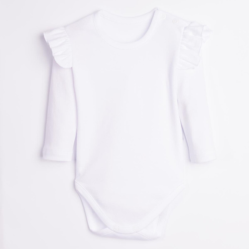 Body para bebé Nicol Tosia 225093 100% algodón blanco con volantes