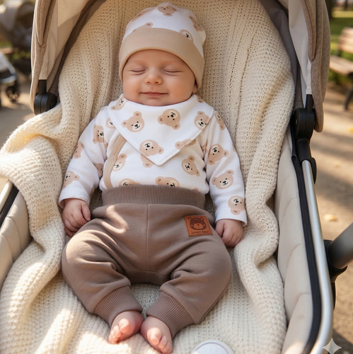 ABK-0047 Set para bebé de algodón orgánico Sweet Bears de Nini