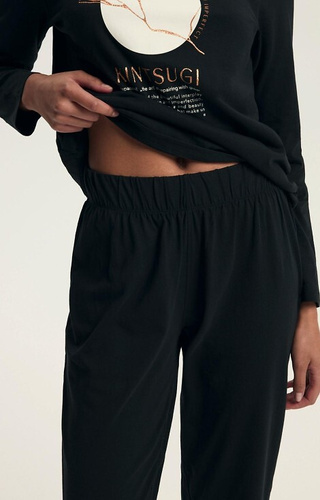 43727 Dairoku Henderson pijama de las mujeres negro - algodón, longitud. mangas y pantalones