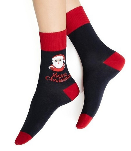 ARTE.136 Calcetines de Navidad para mujer Steven azul oscuro 143 - algodón, cálido, patrón de invierno