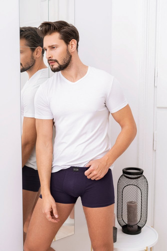 Ikar Camiseta hombre, cuello capucha Moda Italiana - blanco