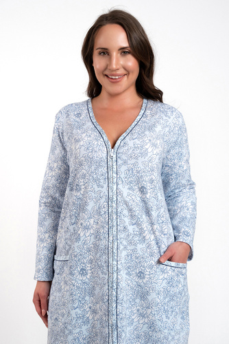 Gracjela Zippered Loungewear Moda Italiana - estampado azul