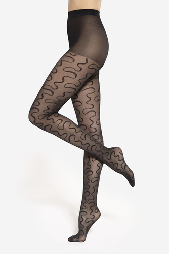 Medias Gatta Modern 09 - 40 den, líneas onduladas, mate