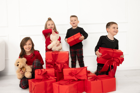 Rusoli pijama para niños Italian Fashion rojo - algodón, largo, estampado navideño