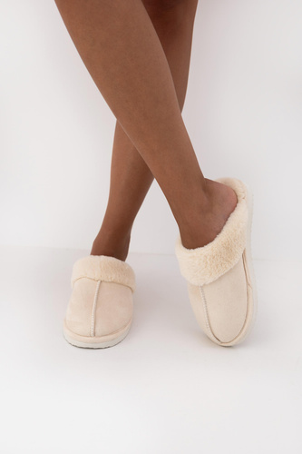 Pantuflas Tiffanny Sensis - Pantuflas de mujer de punto esponjoso e imitación de ante | Puntera cubierta, suela acolchada