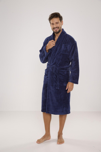 811 Albornoz de felpa para hombre De Lafense - denim