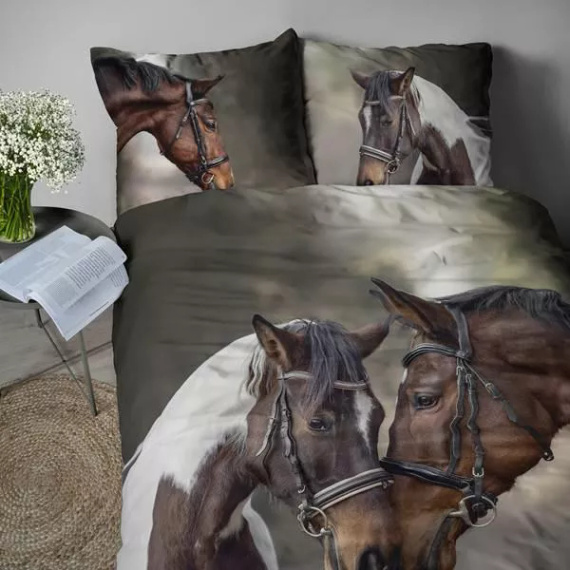 4990 A Ropa de cama de microfibra 3D con motivo de caballo - Detexpol