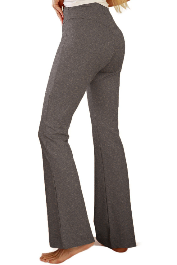 Cara - pantalones de algodón de las mujeres, las piernas acampanadas, 95% algodón 5% elastano | marca polaca Mirale - gris