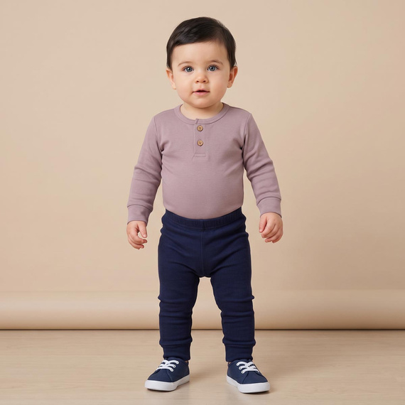 228021 Nicol FARMA Pantalones para bebé azul marino elásticos con canalé