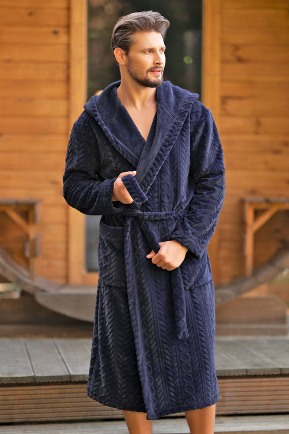 Zygmunt Albornoz para hombre con capucha Moda Italiana - azul marino