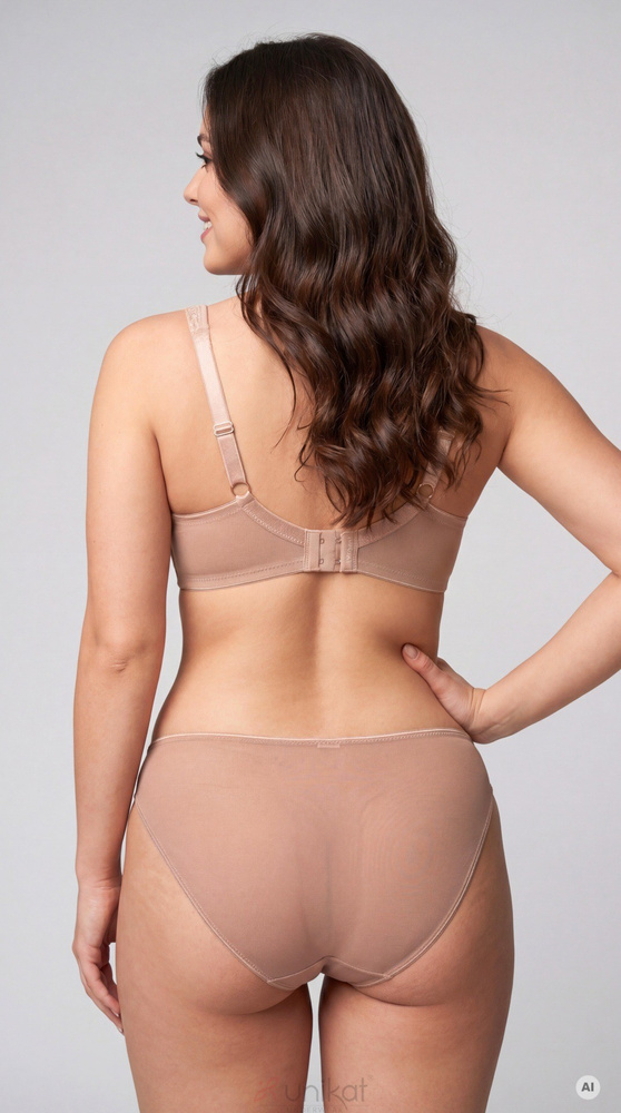 Braguitas Ludvine Unikat beige bordadas elegantes de tul transparente