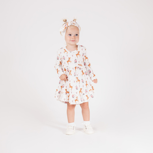 216166 Lala - Vestido de niña Nicol, algodón, manga larga, piel de ciervo