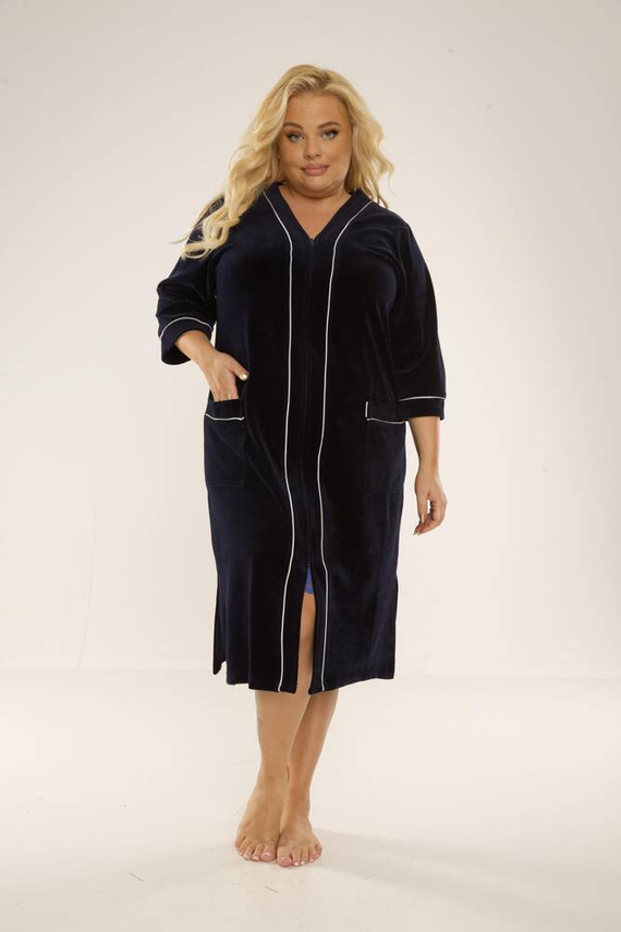 974 / 352 Bata de señora de terciopelo Forex - azul marino