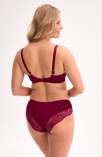 Gaia Jovana BS 1313 Sujetador semi suave granate, encaje, aros, diseño SS3