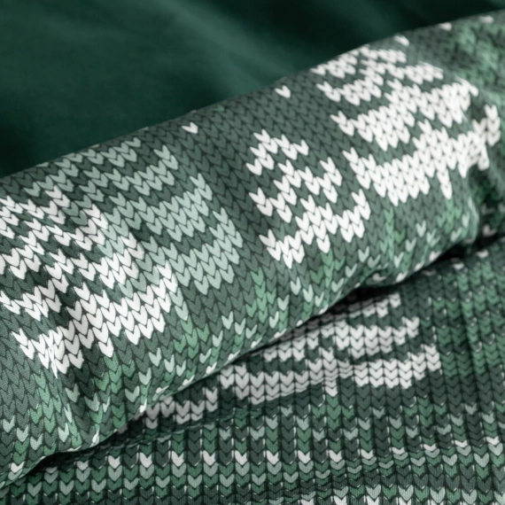 Ropa de cama de Navidad Clover Eurofirany verde oscuro - algodón ranforce, reversible